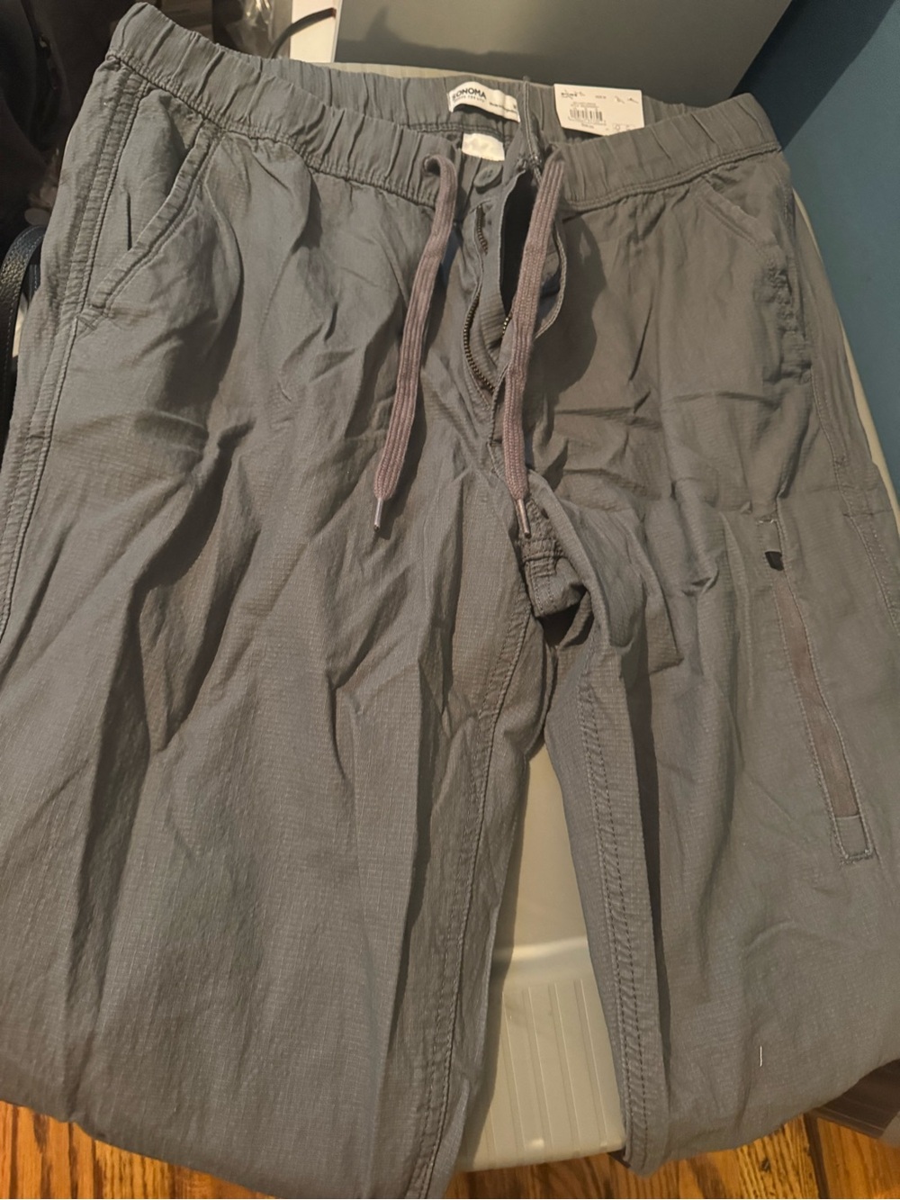 Sonoma Men's Gray Cargo Drawstring Pants